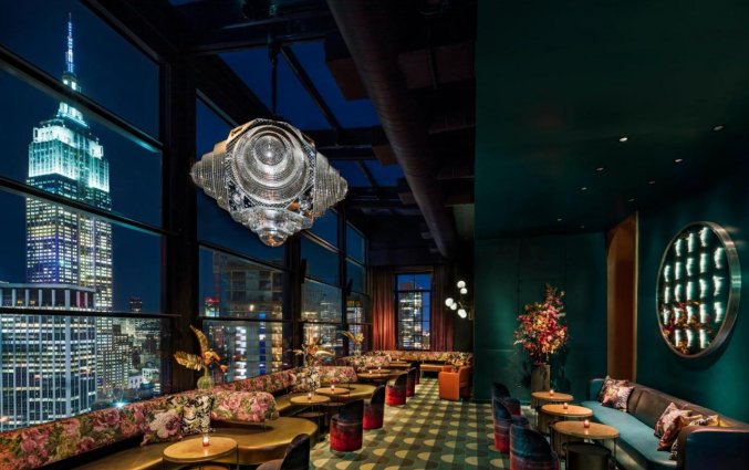 Lounge van hotel Moxy NYC Chelsea